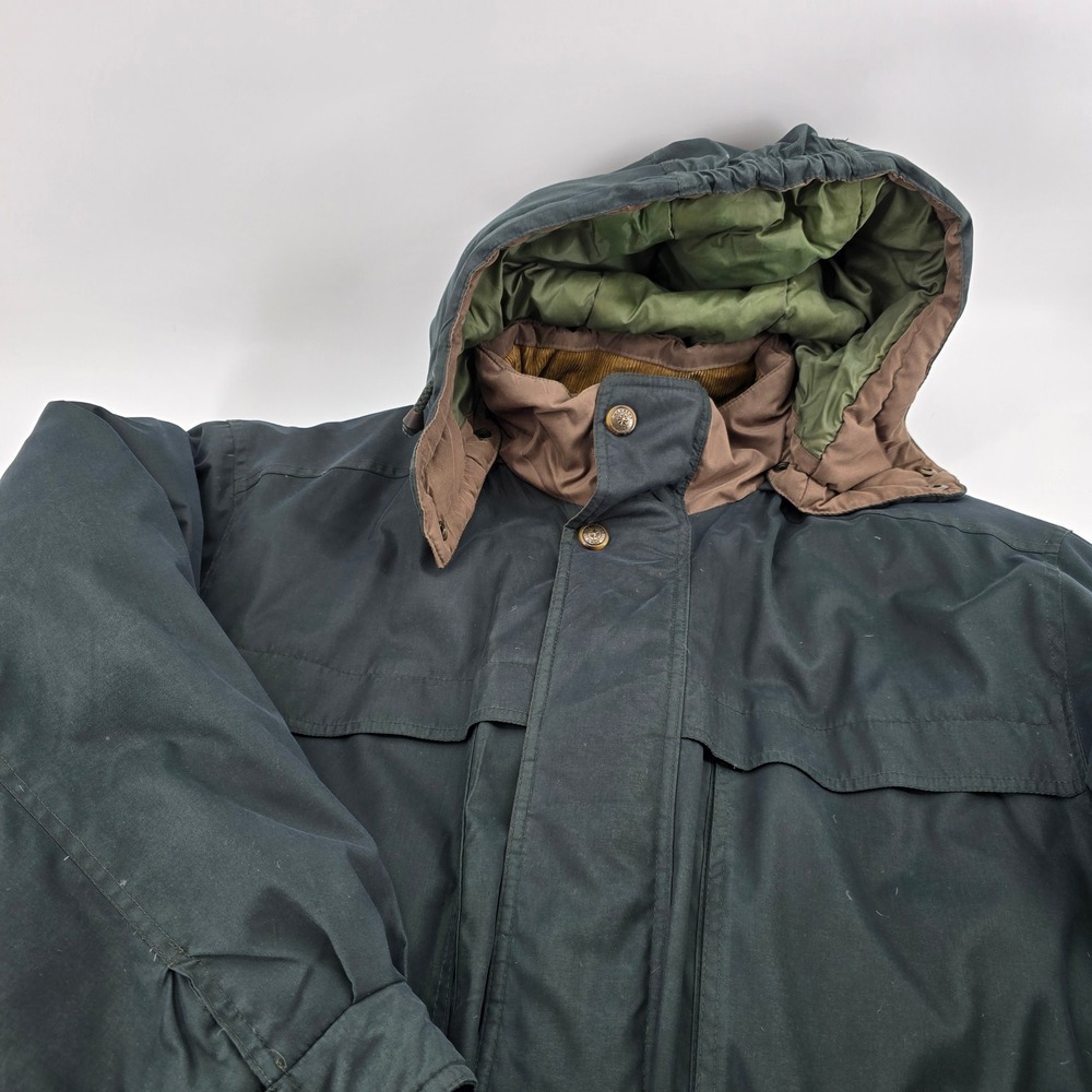 Members Only Down Parka Mens Vintage Hooded Heavy Winter Jacket Dark Green M